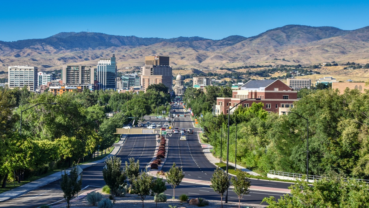 Skyline of a city in Idaho