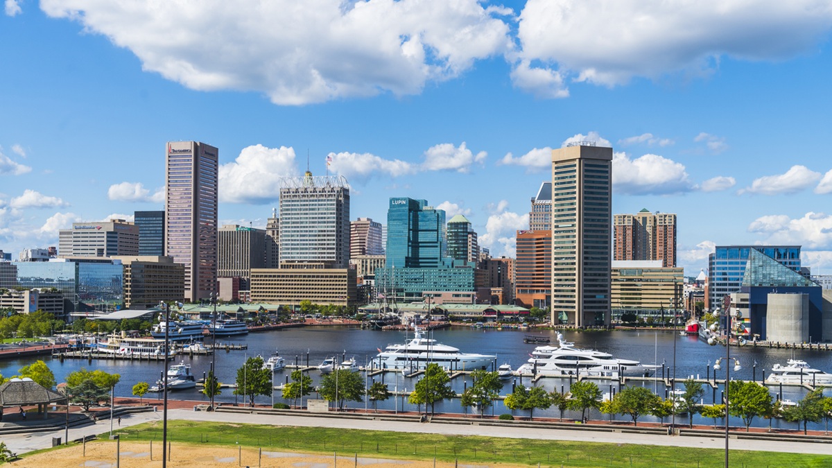Skyline of a city in Maryland